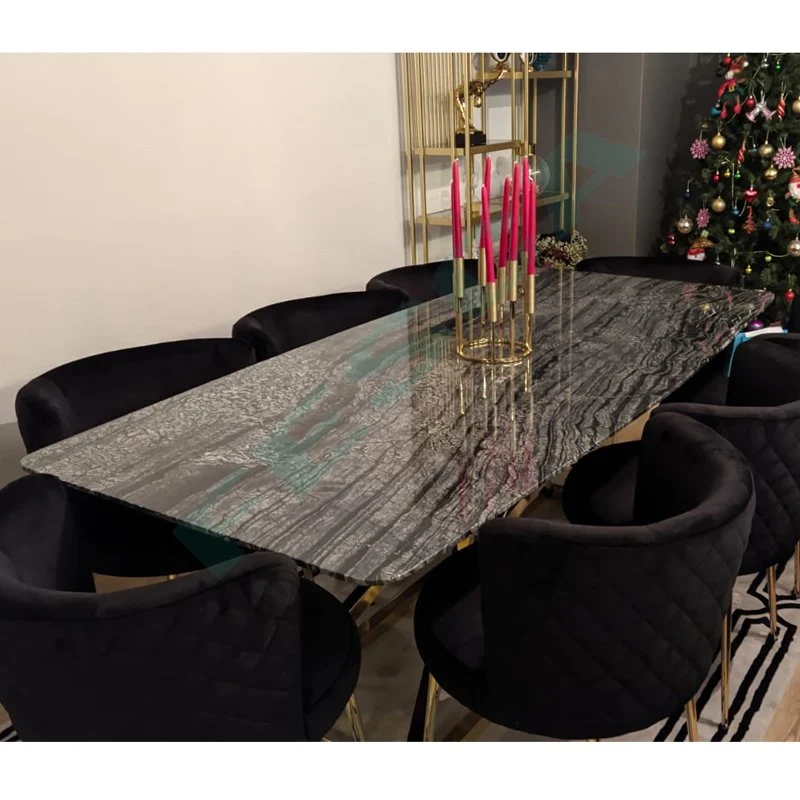 Black Wood Marble Table 68